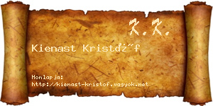 Kienast Kristóf névjegykártya